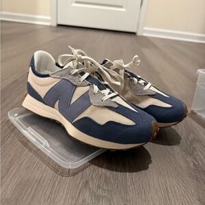 New Balance 327 Blue and Cream Sneakers